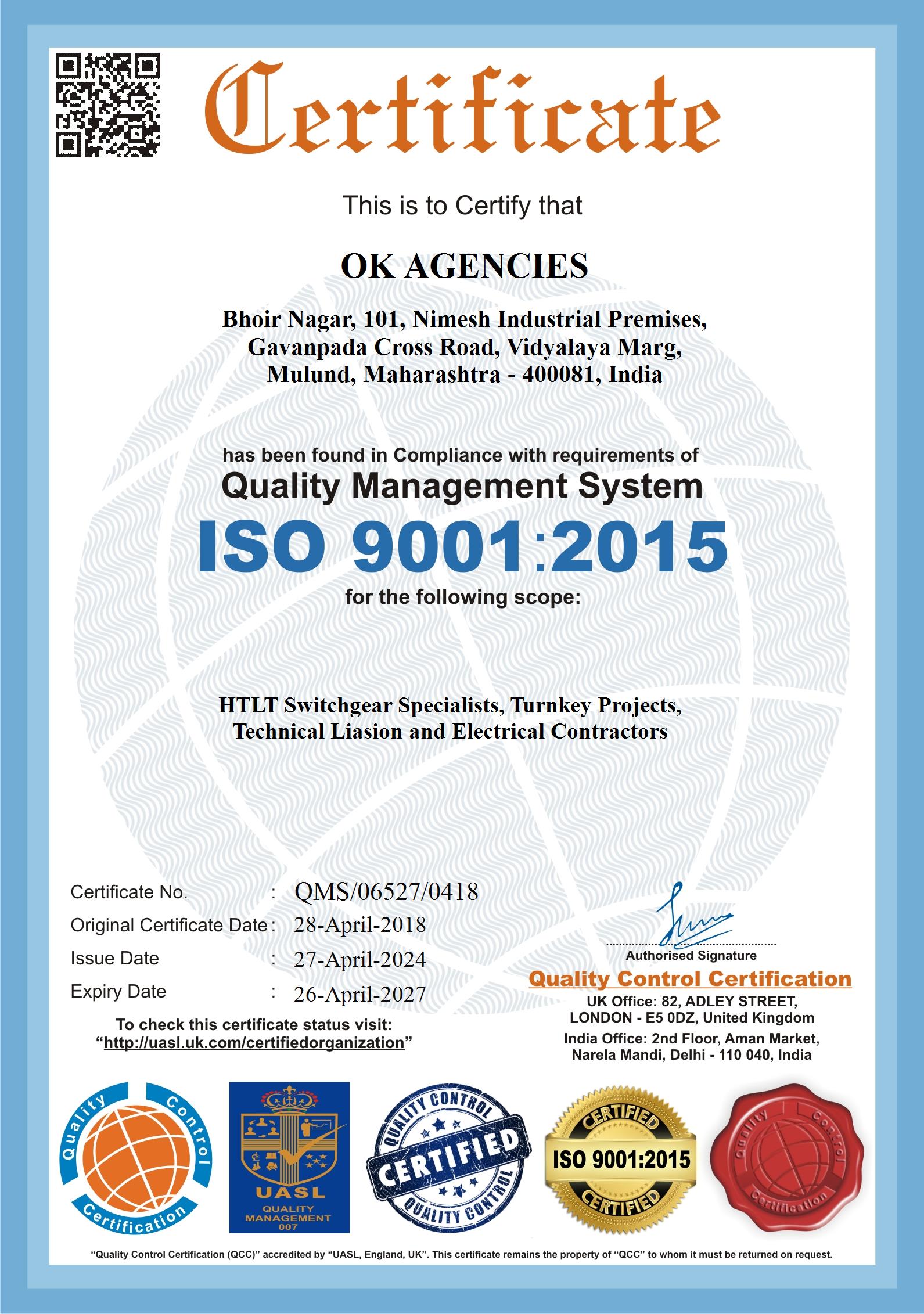 ISO 45001 Certificate
